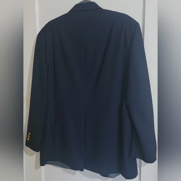 Stafford Mens Navy Blue Jacket Sport Blazer 2 Button Suit Jacket 42S - Picture 2 of 10